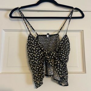 Brandy Melville floral tie front top